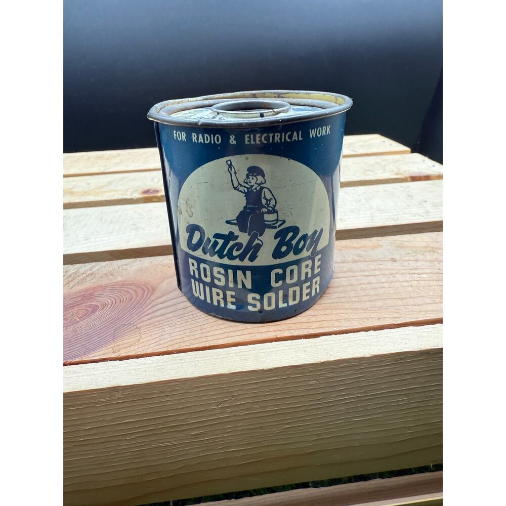 Vintage Dutch Boy Rosin Core Wire Solder Tin National Lead Co 2.5"Tall